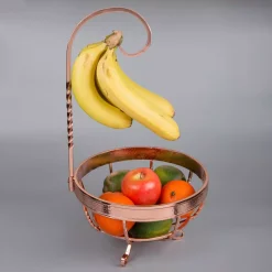 Countertop Storage Creative Home Deluxe Copper Plated Wrought Iron Fruit Basket Banana Grapes Hanger And Fruit Bowl -Home Accents shop creative home fruit baskets 50268 31 1000