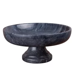 Countertop Storage Creative Home Natural Black Marble Fruit Bowl On Pedestal