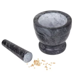 Kitchen Gadgets & Tools Creative Home 5-1/4 In. Natural Black Marble Mortar And Pestle Set With Kitchen Spices, Herbs, Grinder -Home Accents shop creative home mortars pestles 74991 1f 1000