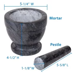 Kitchen Gadgets & Tools Creative Home 5-1/4 In. Natural Black Marble Mortar And Pestle Set With Kitchen Spices, Herbs, Grinder -Home Accents shop creative home mortars pestles 74991 44 1000