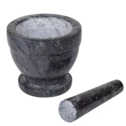 Kitchen Gadgets & Tools Creative Home 5-1/4 In. Natural Black Marble Mortar And Pestle Set With Kitchen Spices, Herbs, Grinder -Home Accents shop creative home mortars pestles 74991 4f 1000