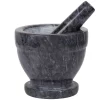 Kitchen Gadgets & Tools Creative Home 5-1/4 In. Natural Black Marble Mortar And Pestle Set With Kitchen Spices, Herbs, Grinder -Home Accents shop creative home mortars pestles 74991 64 1000