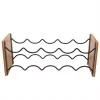 Bar Accessories Creative Home Acacia Wood And Black Wire Wine Rack, Whine Bottle Holder, Free Standing Wine Bottle Rack