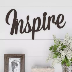 Wall Signs Lavish Home “Inspire” Metal Cutout Sign 17 Wall Signs Lavish Home “Inspire” Metal Cutout Sign -Home Accents shop dark brown lavish home wall signs hw0200051 31 1000