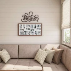 Wall Signs Lavish Home “Believe” Metal Cutout Sign -Home Accents shop dark brown lavish home wall signs hw0200055 fa 1000