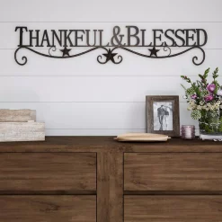 Wall Signs Lavish Home “Thankful And Blessed” Metal Cutout Sign 17 Wall Signs Lavish Home “Thankful And Blessed” Metal Cutout Sign -Home Accents shop dark brown lavish home wall signs hw0200061 31 1000