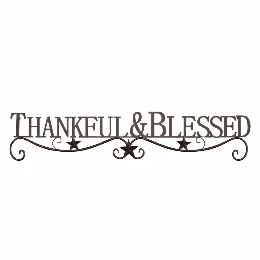 Wall Signs Lavish Home “Thankful And Blessed” Metal Cutout Sign 3 Wall Signs Lavish Home “Thankful And Blessed” Metal Cutout Sign