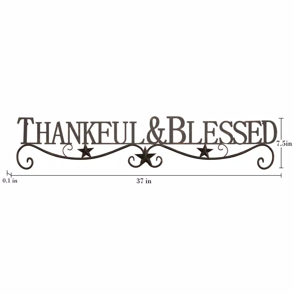 Wall Signs Lavish Home “Thankful And Blessed” Metal Cutout Sign 4 Wall Signs Lavish Home “Thankful And Blessed” Metal Cutout Sign - Image 2