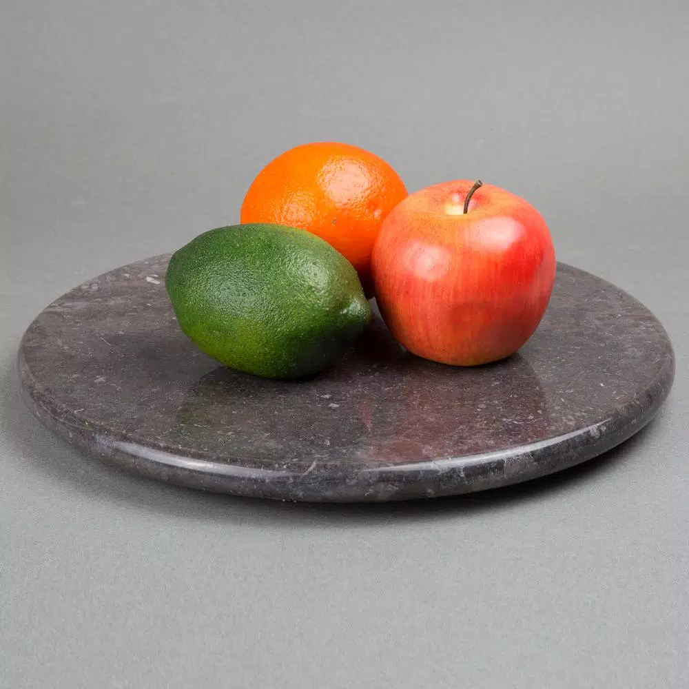 Serveware Creative Home Natural Charcoal Marble 12 In. Dia Round Trivet Cheese Serving Board For Kitchen Dining Table 7 Serveware Creative Home Natural Charcoal Marble 12 In. Dia Round Trivet Cheese Serving Board For Kitchen Dining Table - Image 5
