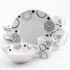 Gibson Home 12-Piece Mid-century Decorated With Black Geometric Design On White Porcelain Dinnerware Set (Service For 4) -Home Accents shop decorated with black geometric design on white gibson home dinnerware sets 102227 12rm 64 1000