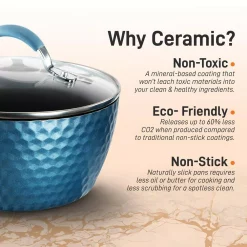 NutriChef Home Kitchen 11- Piece Aluminum Cookware Set In Blue -Home Accents shop diamond ceramic exterior nutrichef cookware sets nccw11bd 1f 1000