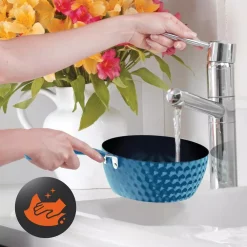 NutriChef Home Kitchen 11- Piece Aluminum Cookware Set In Blue -Home Accents shop diamond ceramic exterior nutrichef cookware sets nccw11bd 76 1000