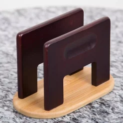 Countertop Storage Creative Home Stained Natural Bamboo Espresso Napkin Holder Tabletop Tissue Dispenser -Home Accents shop espresso creative home napkin holders 73419 fa 1000