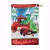 Outdoor Christmas Decorations Evergreen 28 In. X 44 In. Bringing Home The Tree House Suede Flag