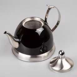 Cookware Creative Home Nobili-Tea 1.0 Qt. Stainless Steel Tea Kettle With Removable Infuser Basket In Filter Black 11 Cookware Creative Home Nobili-Tea 1.0 Qt. Stainless Steel Tea Kettle With Removable Infuser Basket In Filter Black -Home Accents shop filter black creative home tea kettles 77078 4f 1000