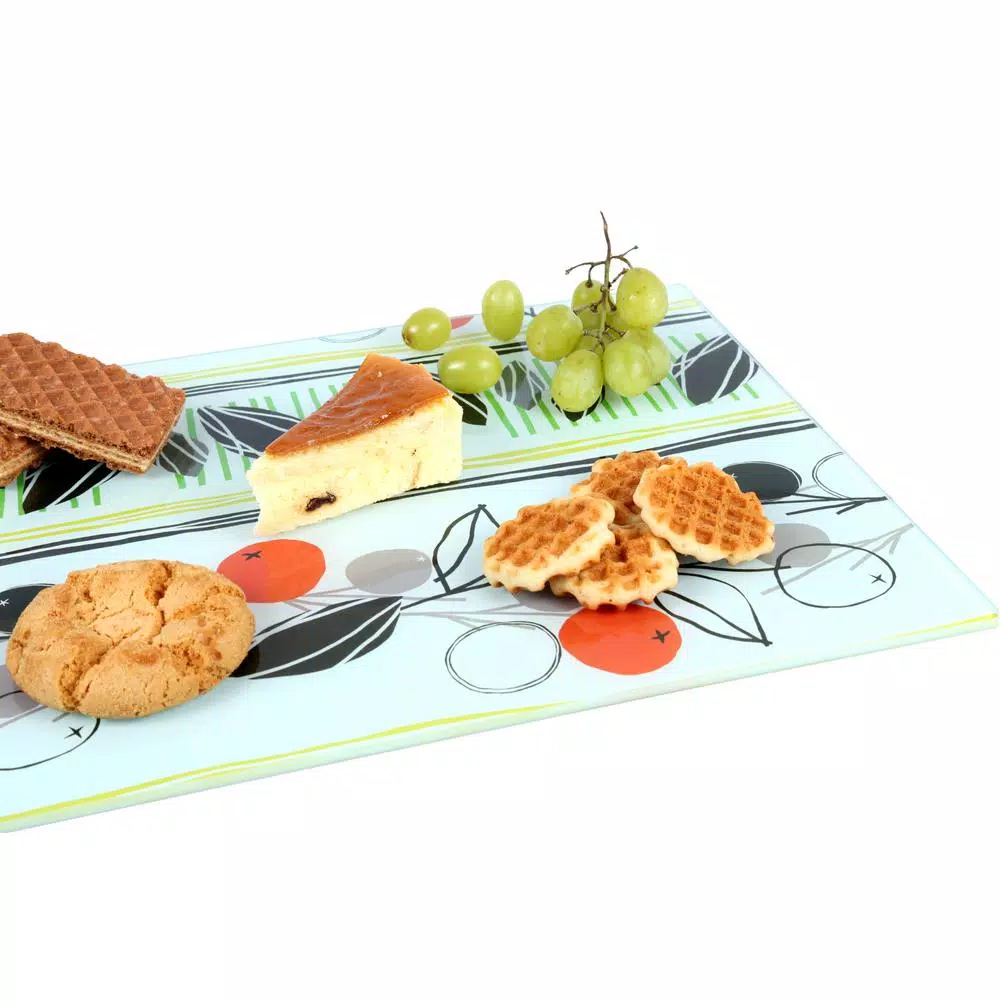 Serveware Creative Home Tempered Glass 11.75 In. X 15 In., 5 Mm Thickness Cutting, Serving Board With Flower Pattern, 7 Serveware Creative Home Tempered Glass 11.75 In. X 15 In., 5 Mm Thickness Cutting, Serving Board With Flower Pattern, - Image 5