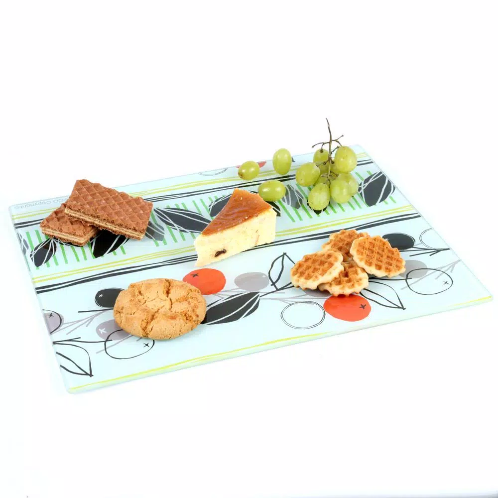 Serveware Creative Home Tempered Glass 11.75 In. X 15 In., 5 Mm Thickness Cutting, Serving Board With Flower Pattern, 5 Serveware Creative Home Tempered Glass 11.75 In. X 15 In., 5 Mm Thickness Cutting, Serving Board With Flower Pattern, - Image 3