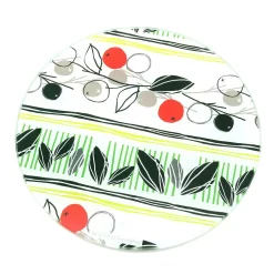 Serveware Creative Home 8 In. Diam. Round Tempered Glass Trivet With Flower Pattern