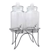 Serveware Gibson Home Party Duo Twin 4 Qt. Glass Beverage Dispenser