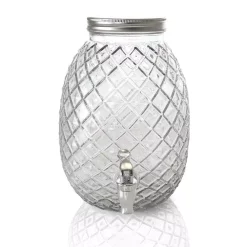 Gibson Home 1.2 Gal. Clear Glass Drink Dispenser Beverage Serveware In Pineapple Shape