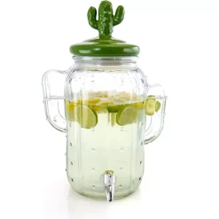 Serveware Gibson Home Cactus Cooler 1.3 Gal. Glass Drink Dispenser