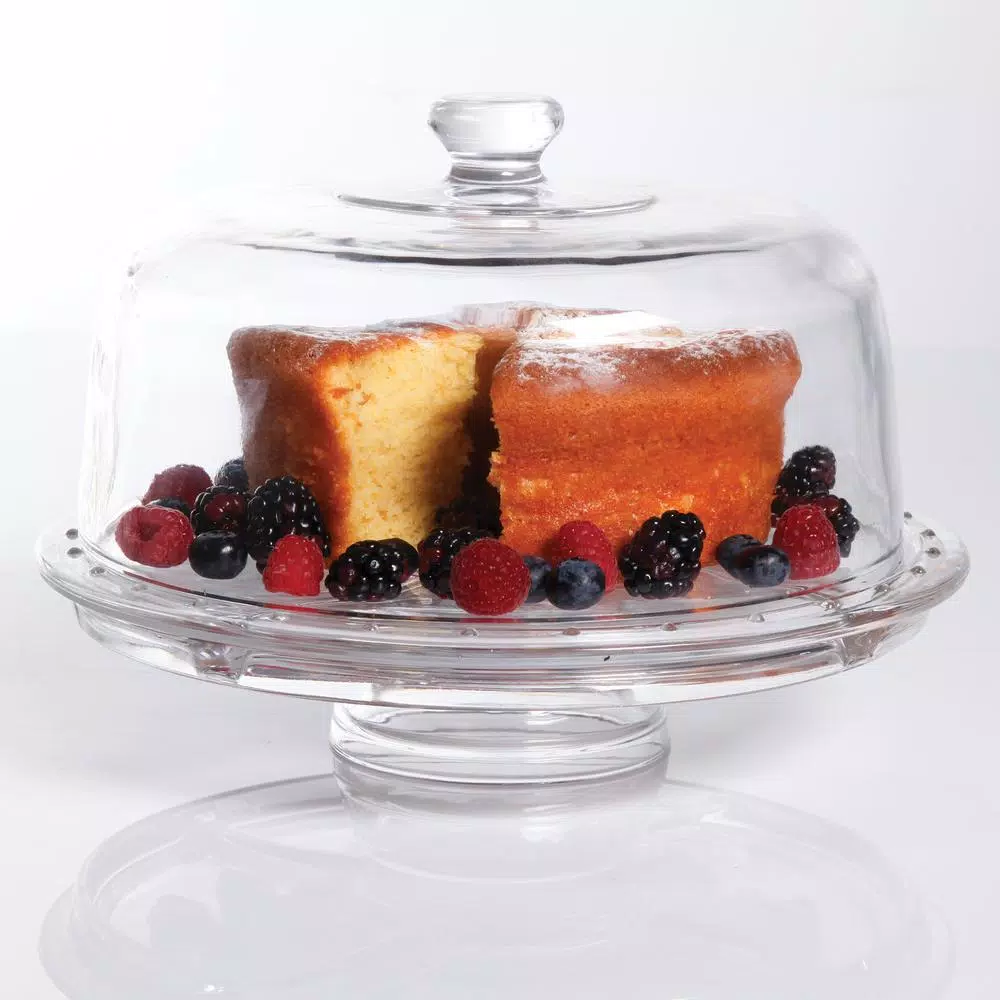 Serveware Gibson Home Great Foundations 2-Piece Multi-Functional Glass Cake Stand With Dome 3 Serveware Gibson Home Great Foundations 2-Piece Multi-Functional Glass Cake Stand With Dome