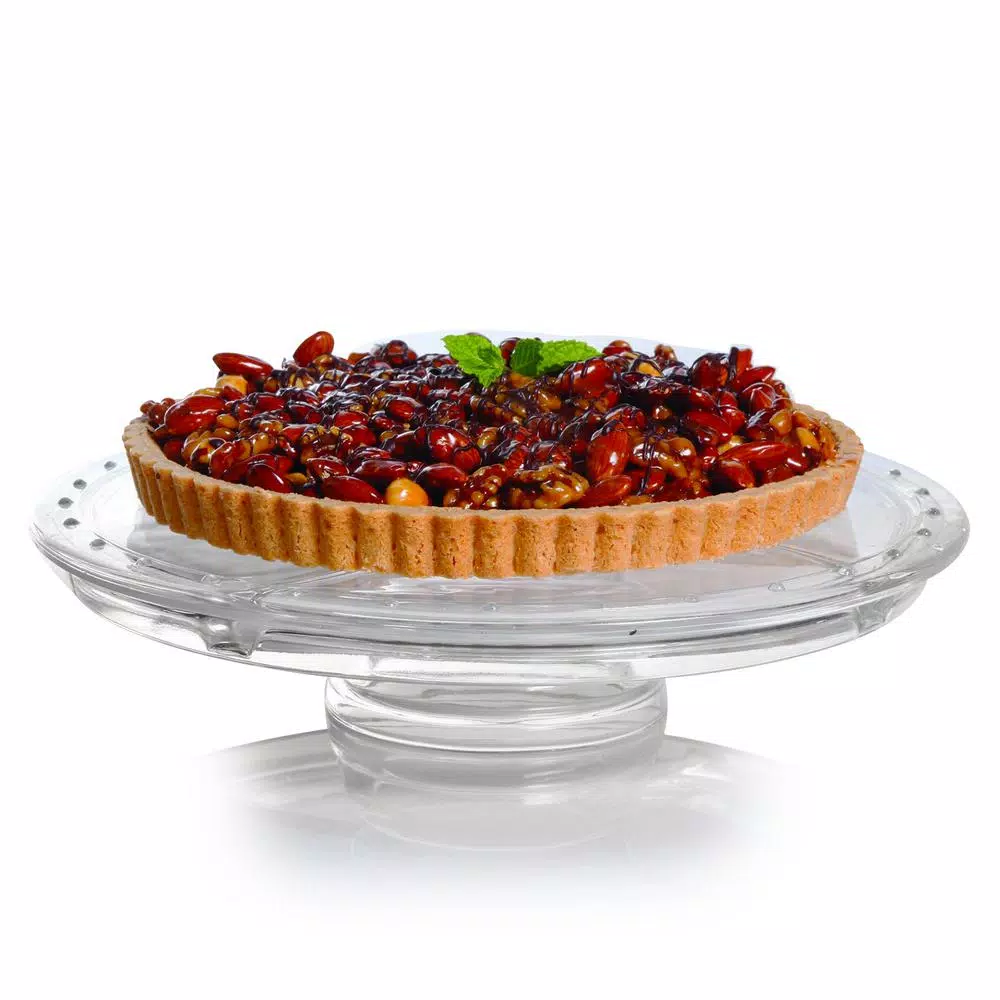 Serveware Gibson Home Great Foundations 1-Tier Clear Glass Cake Stand 7 Serveware Gibson Home Great Foundations 1-Tier Clear Glass Cake Stand - Image 5