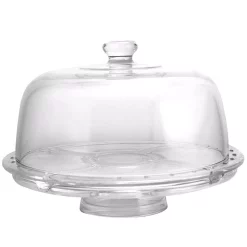 Serveware Gibson Home Great Foundations 1-Tier Clear Glass Cake Stand