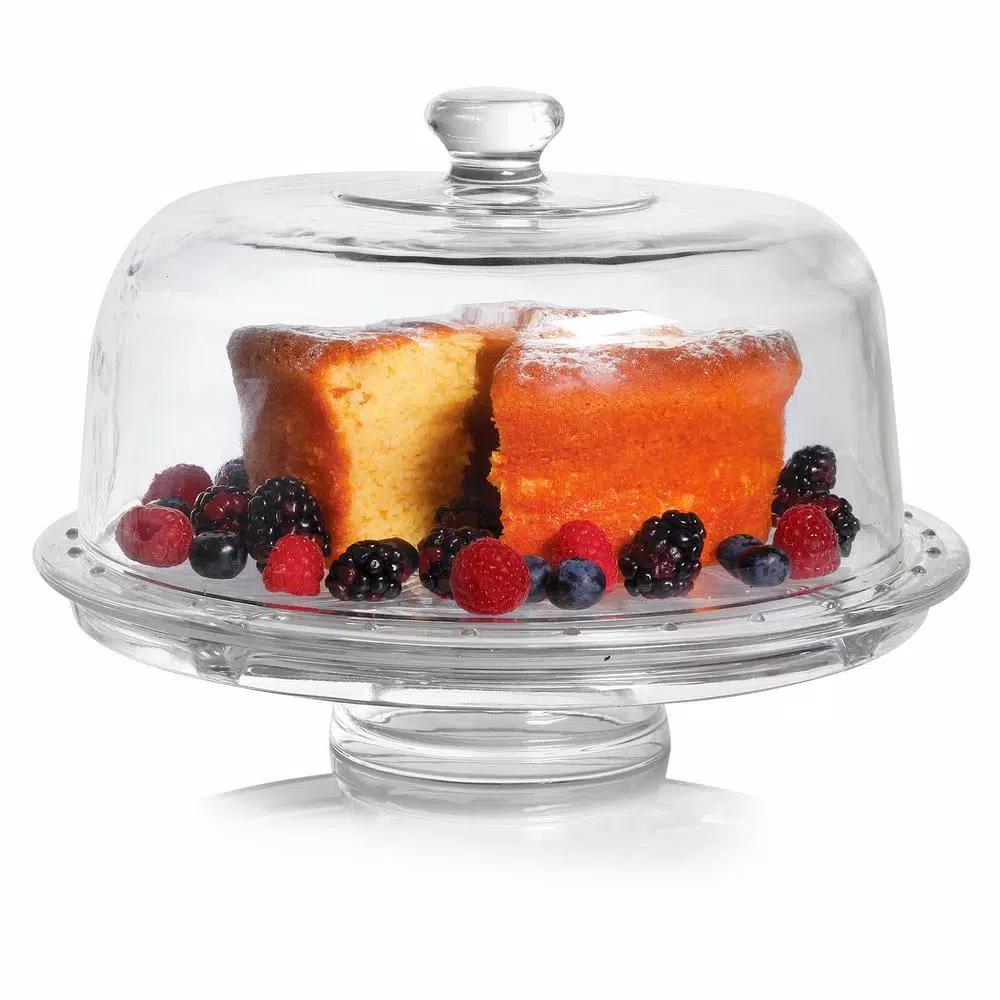 Serveware Gibson Home Great Foundations 1-Tier Clear Glass Cake Stand 4 Serveware Gibson Home Great Foundations 1-Tier Clear Glass Cake Stand - Image 2