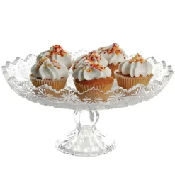 Serveware Gibson Home Jewelite 1-Tier Clear Glass Cake Stand