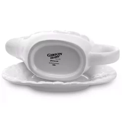 Serveware Gibson Home Fruitful 8 In. White Gravy Boat With Saucer -Home Accents shop gibson home condiment servers 985100745m 1f 1000