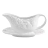 Serveware Gibson Home Fruitful 8 In. White Gravy Boat With Saucer