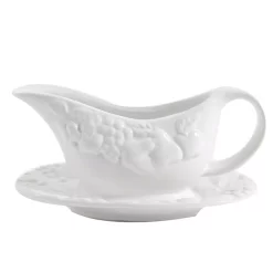 Serveware Gibson Home Fruitful 8 In. White Gravy Boat With Saucer -Home Accents shop gibson home condiment servers 985100745m c3 1000