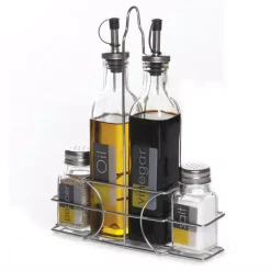 Serveware Gibson Home General Store 4-Piece Condiment Set With Wire Caddy