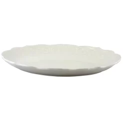 Serveware Gibson Home Royal Abbey White Durastone Oval Embossed Platter