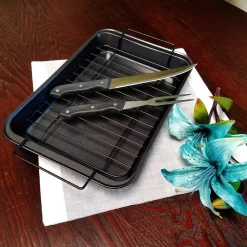 Cookware Gibson Home Reilly 4-Piece Non-Stick Carbon Steel Roaster Set 6 Cookware Gibson Home Reilly 4-Piece Non-Stick Carbon Steel Roaster Set -Home Accents shop gibson home roasting pans 985101016m 4f 1000