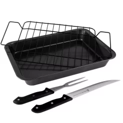 Cookware Gibson Home Reilly 4-Piece Non-Stick Carbon Steel Roaster Set