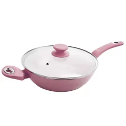Cookware Gibson Home Plaza Cafe 3.5 Qt. Aluminum Nonstick Saute Pan In Lavender With Glass Lid -Home Accents shop gibson home saute pans 985111752m 44 1000