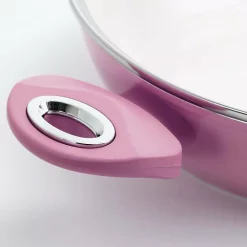 Cookware Gibson Home Plaza Cafe 3.5 Qt. Aluminum Nonstick Saute Pan In Lavender With Glass Lid -Home Accents shop gibson home saute pans 985111752m 4f 1000