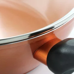 Cookware Gibson Home Home Cuisine 3 Qt. Aluminum Ceramic Nonstick Saute Pan In Copper With Glass Lid -Home Accents shop gibson home saute pans 985112071m 1f 1000