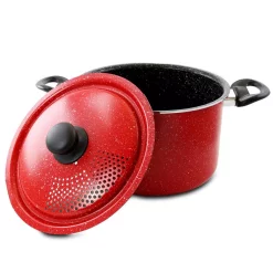 Cookware Gibson Home Granita 6 Qt. Aluminum Pasta Pot In Red Speckle With Lid -Home Accents shop gibson home stock pots 985106046m 44 1000