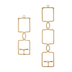 Candle Holders Home Decorators Collection Gold Metal Wall Sconce Candle Holder (Set Of 2)