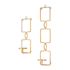 Candle Holders Home Decorators Collection Gold Metal Wall Sconce Candle Holder (Set Of 2) -Home Accents shop gold home decorators collection candle holders 13886 01hd 66 1000