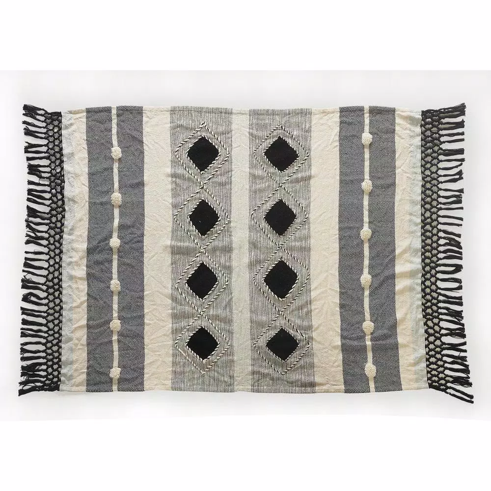 Throw Blankets LR Home Symmetry Gray Geometric Cotton Throw Blanket 3 Throw Blankets LR Home Symmetry Gray Geometric Cotton Throw Blanket
