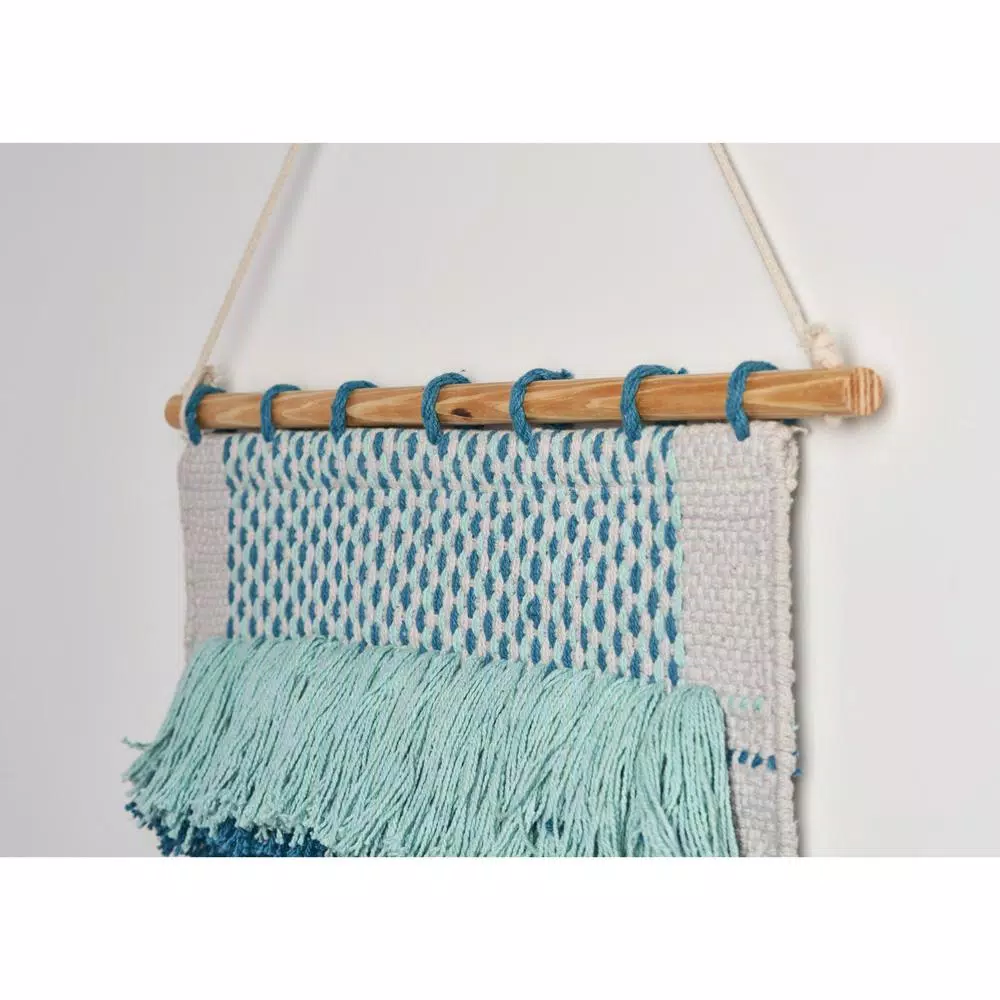 Wall Accents LR Home Coast Gray / Teal Fringed Wall Tapestry 6 Wall Accents LR Home Coast Gray / Teal Fringed Wall Tapestry - Image 4