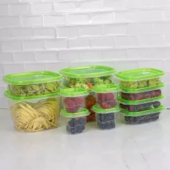 Home Basics 12-Piece Plastic Food Storage Container Set With Vented Plastic Lids 9 Home Basics 12-Piece Plastic Food Storage Container Set With Vented Plastic Lids -Home Accents shop green home basics food storage containers sc47655 4f 1000