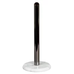 Countertop Storage Creative Home 2-Tone Paper Towel Holder With Gunmetal Metal Pole Natural Marble Base 5-1/2 In. Dia X 12 In. H -Home Accents shop gun metal creative home paper towel holders 73603 76 1000