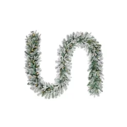 Christmas Greenery Home Accents Holiday 9 Ft Starry Light Battery Operated Flocked Frasier Fir LED Pre-Lit Garland With Timer