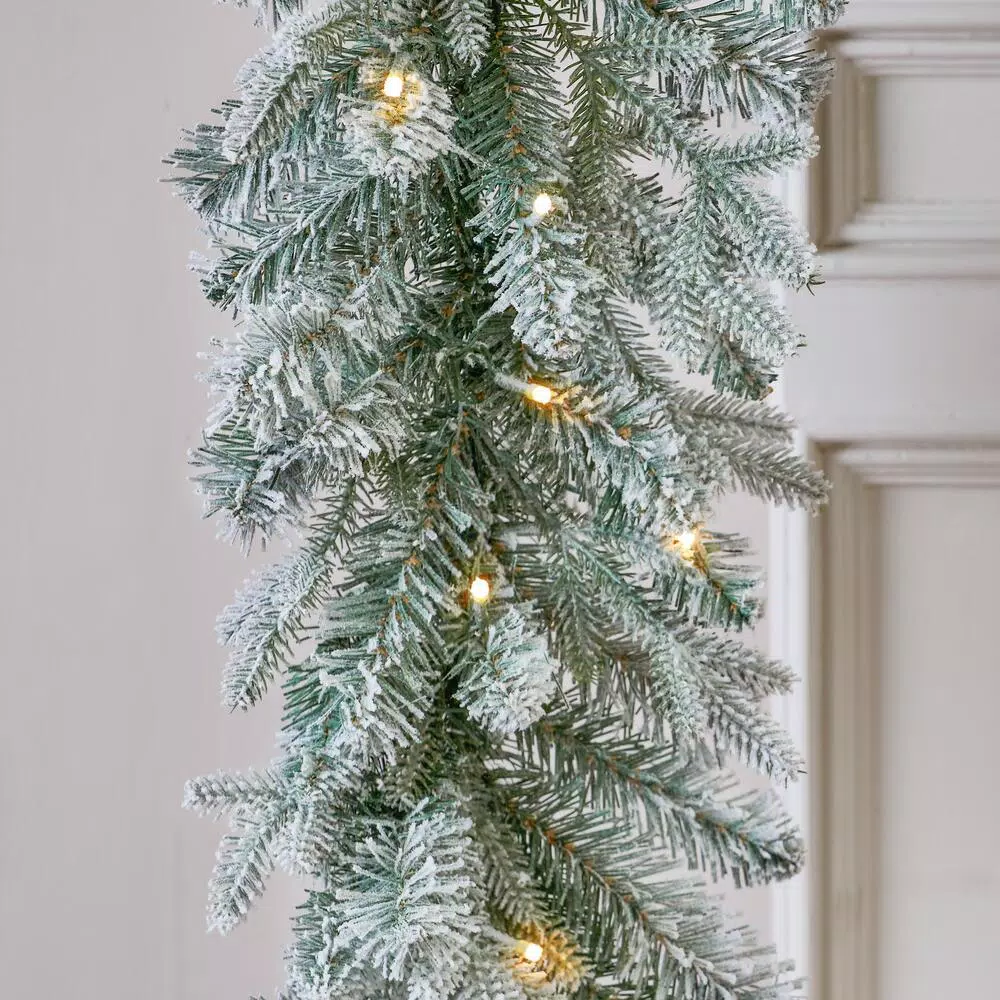 Christmas Greenery Home Accents Holiday 9 Ft Starry Light Battery Operated Flocked Frasier Fir LED Pre-Lit Garland With Timer 9 Christmas Greenery Home Accents Holiday 9 Ft Starry Light Battery Operated Flocked Frasier Fir LED Pre-Lit Garland With Timer - Image 7
