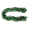Christmas Greenery Home Accents Holiday 9 Ft. Christmas Bright Pre-lit LED Artificial Spruce Artificial Christmas Garland With Red, Green, Cool White Lights
